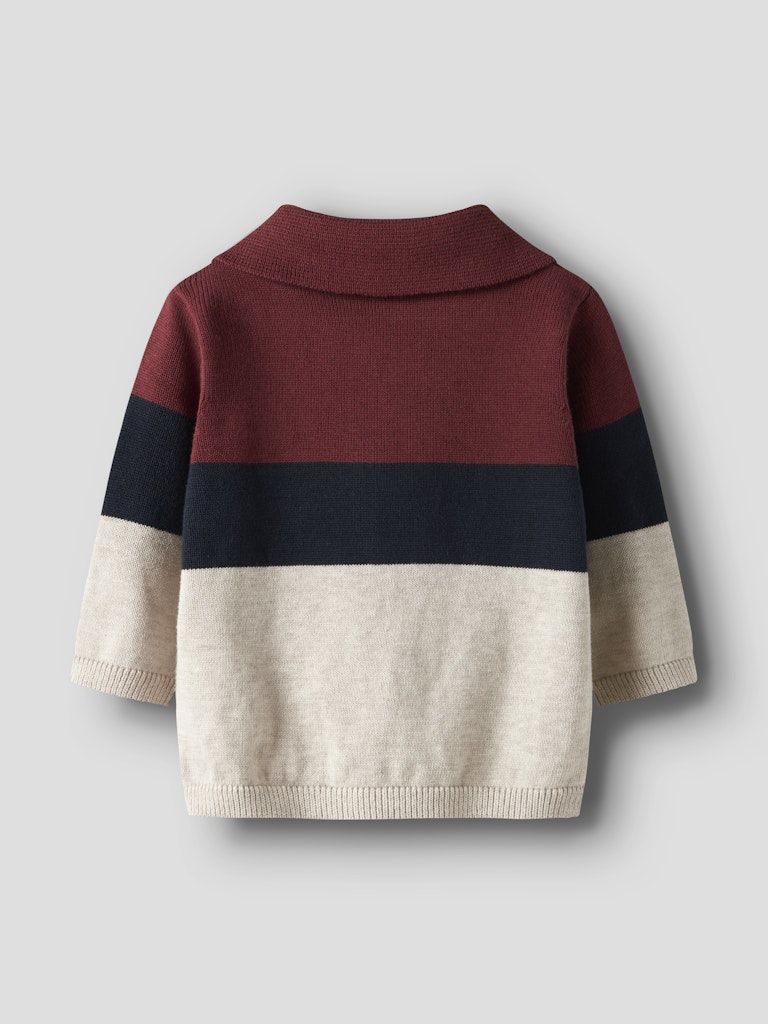 Rick Long Sleeve Knit Polo-Peyote Melange-Back View