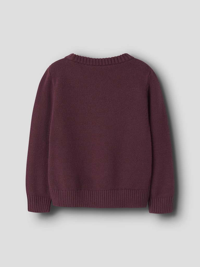 Ronja Long Sleeve Knit-Burgundy-Back view