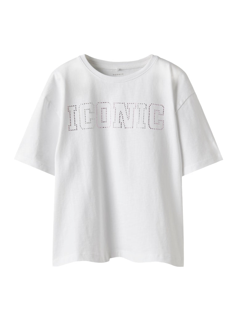 Rosalie Short Sleeve Top-Bright White-Front View