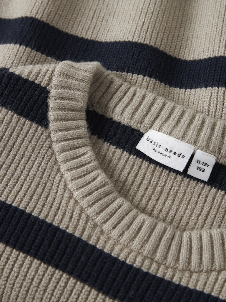 Girl's Nilla Knit Jumper-Island Fossil-Neck View