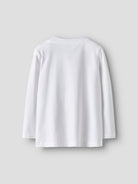 NAME IT Sedra Long Sleeve Top-Bright White Bright White model front view