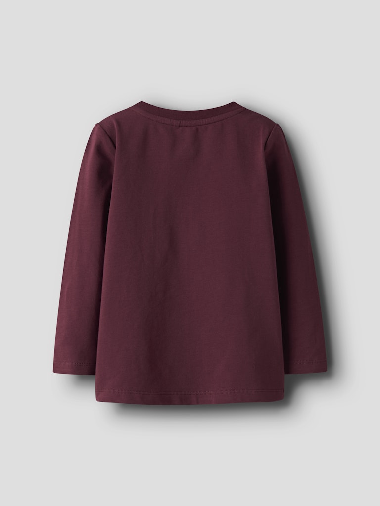 NAME IT Sedra Long Sleeve Top-Burgundy Burgundy model front view