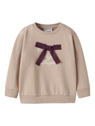 NAME IT Setina Long Sleeve Sweat Cement front view