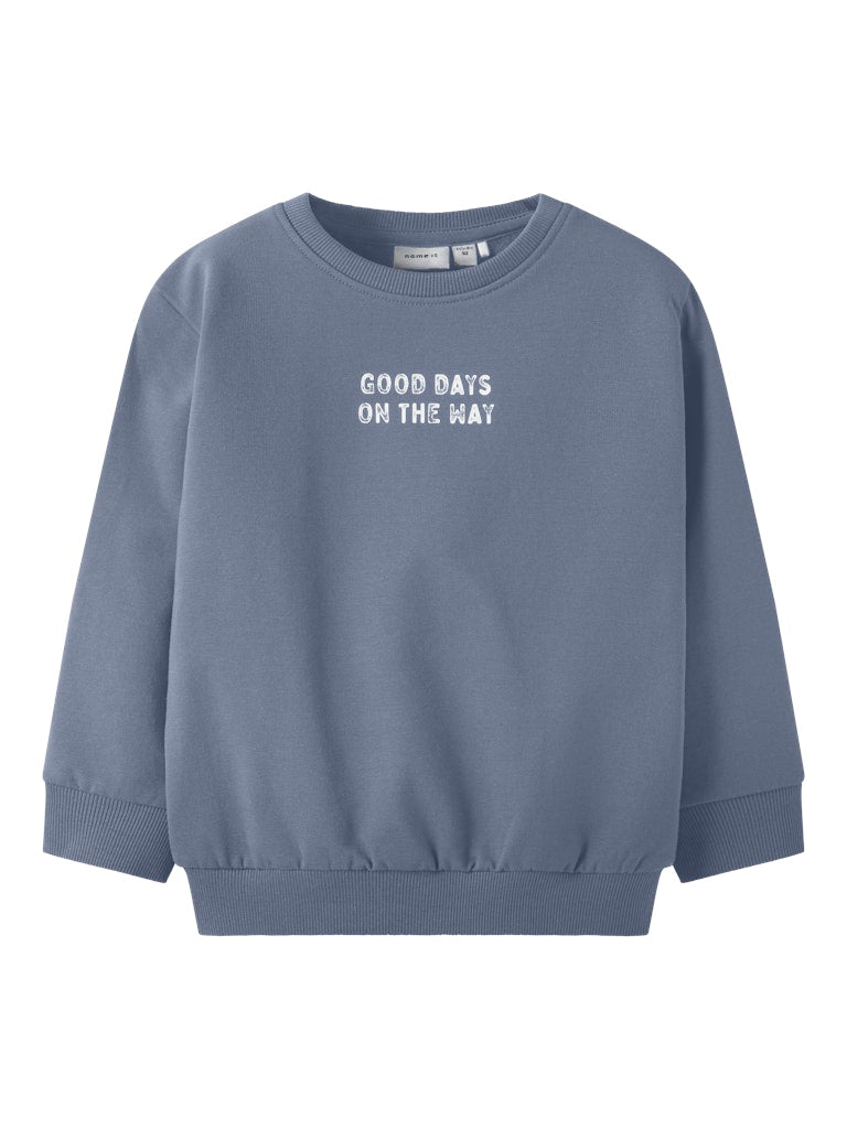 NAME IT Slade Long Sleeve Sweatshirt-Flint Stone Flint Stone front view