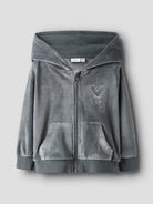 NAME IT Selour Long Sleeve Cardigan-Lava Smoke Lava Smoke front view