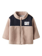 NAME IT Svend Teddy Cardigan-Mushroom Mushroom front view