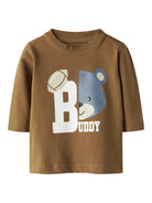 NAME IT Shout Long Sleeve Top-Rubber Rubber front view