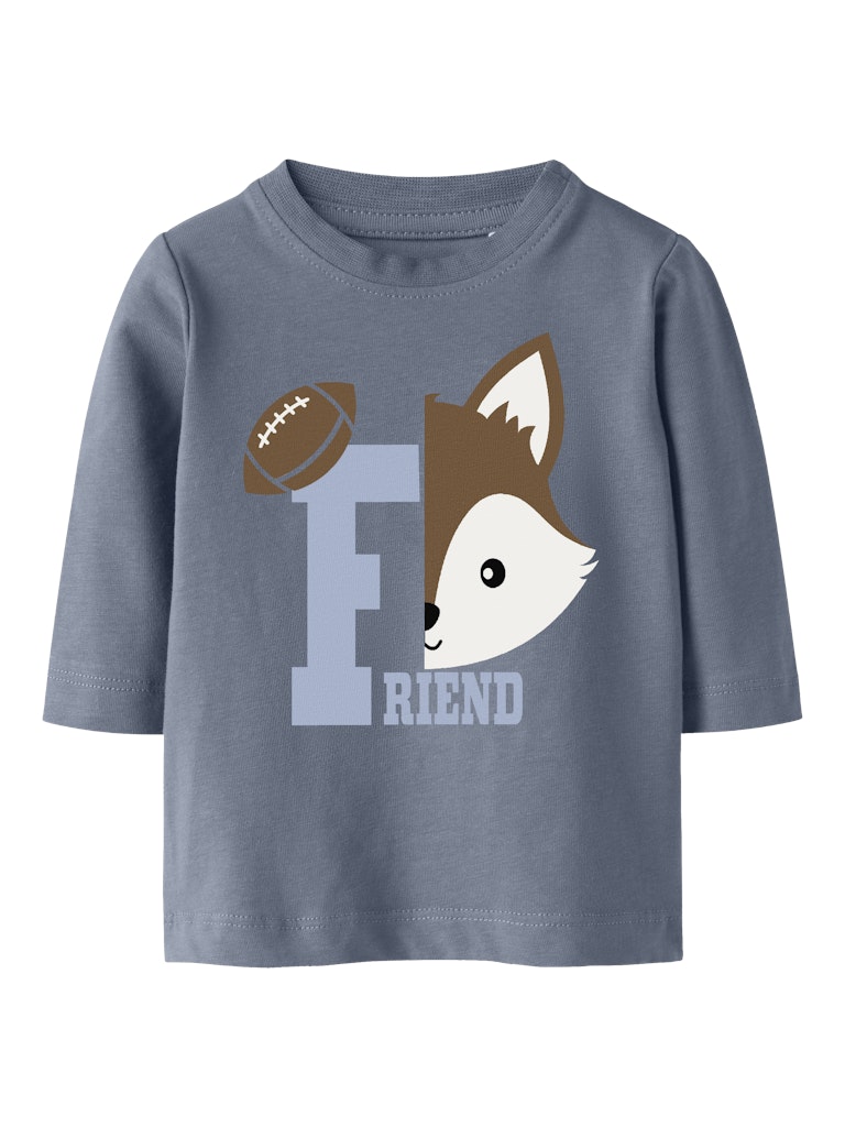 NAME IT Shout Long Sleeve Top-Flint Stone Flint Stone front view