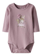 NAME IT Sunshine Long Sleeve Bodysuit-Keepsake Lilac Keepsake Lilac front view
