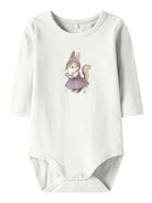 NAME IT Sunshine Long Sleeve Bodysuit-Cloud Dancer Cloud Dancer front view