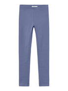 NAME IT Davina Blue Ice Solid Leggings Blue Ice front view