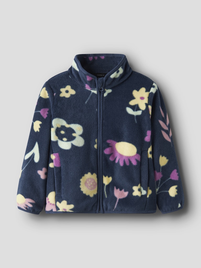Floral-patterned jacket on a gray background