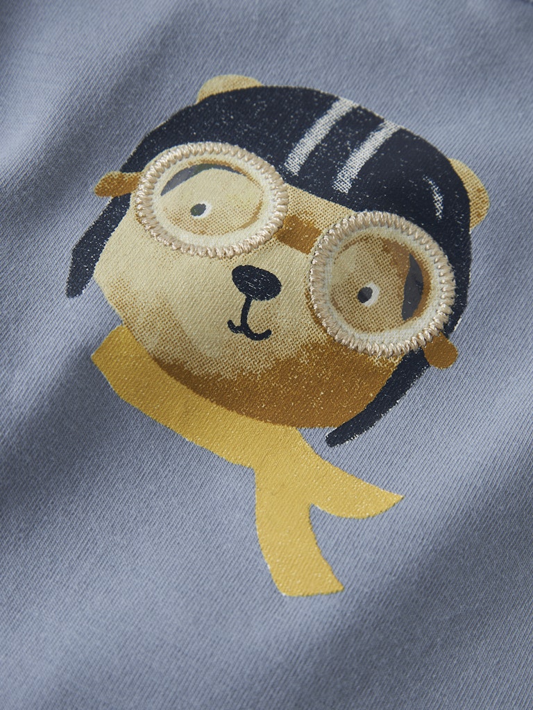Kopilot Long Sleeve Top - Dusty Blue-Close Up View