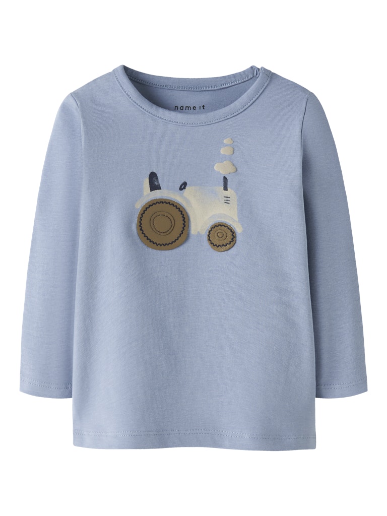 Life Long Sleeve Top-Dusty Blue-Front View