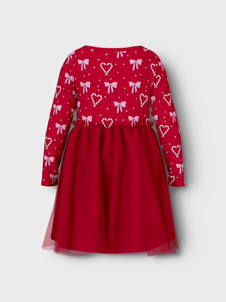 Ri Long Sleeve Dress-Jester Red-Back View
