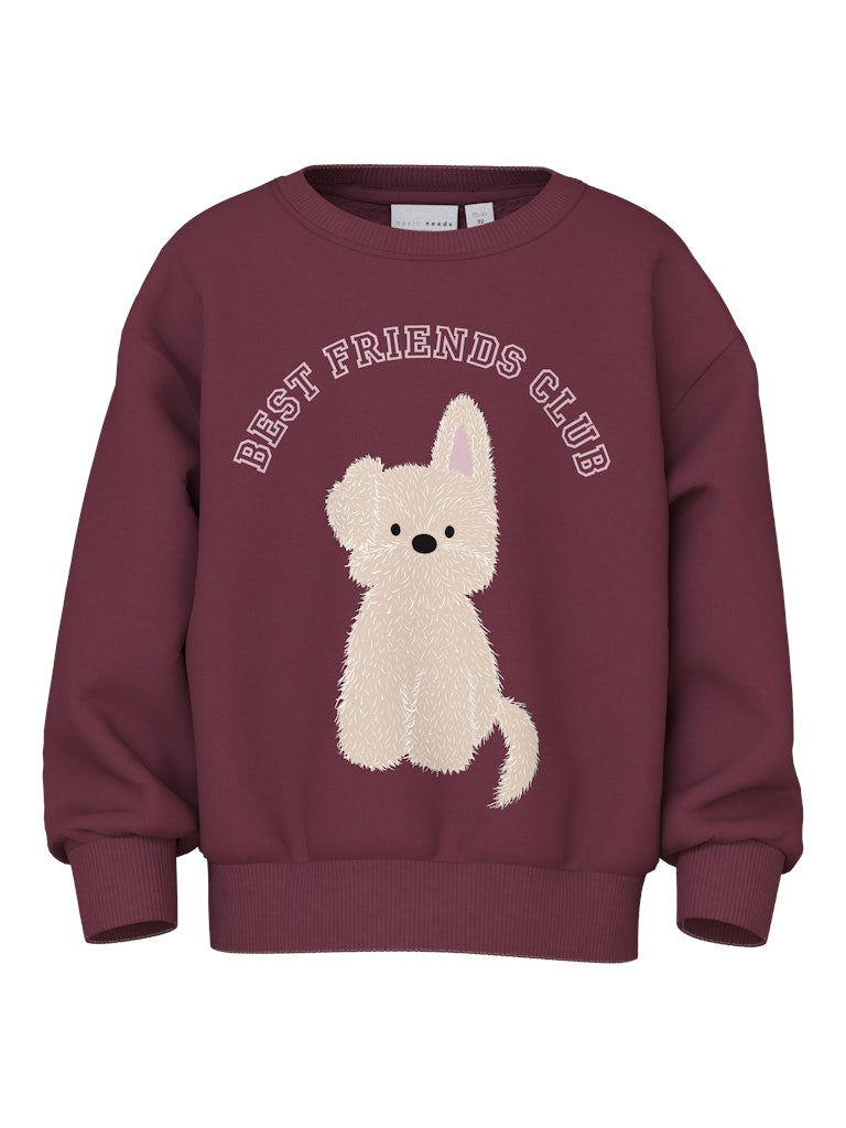 Viloui Long Sleeve Sweatshirt-Burgundy-Front View