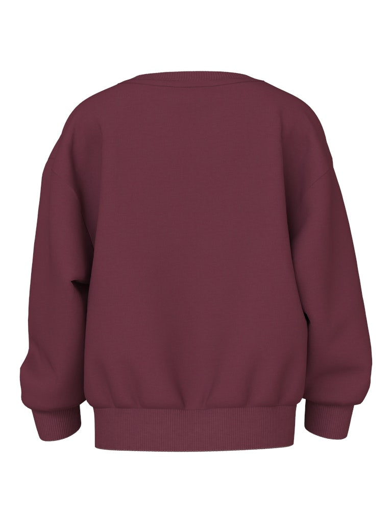 Viloui Long Sleeve Sweatshirt-Burgundy-Back View