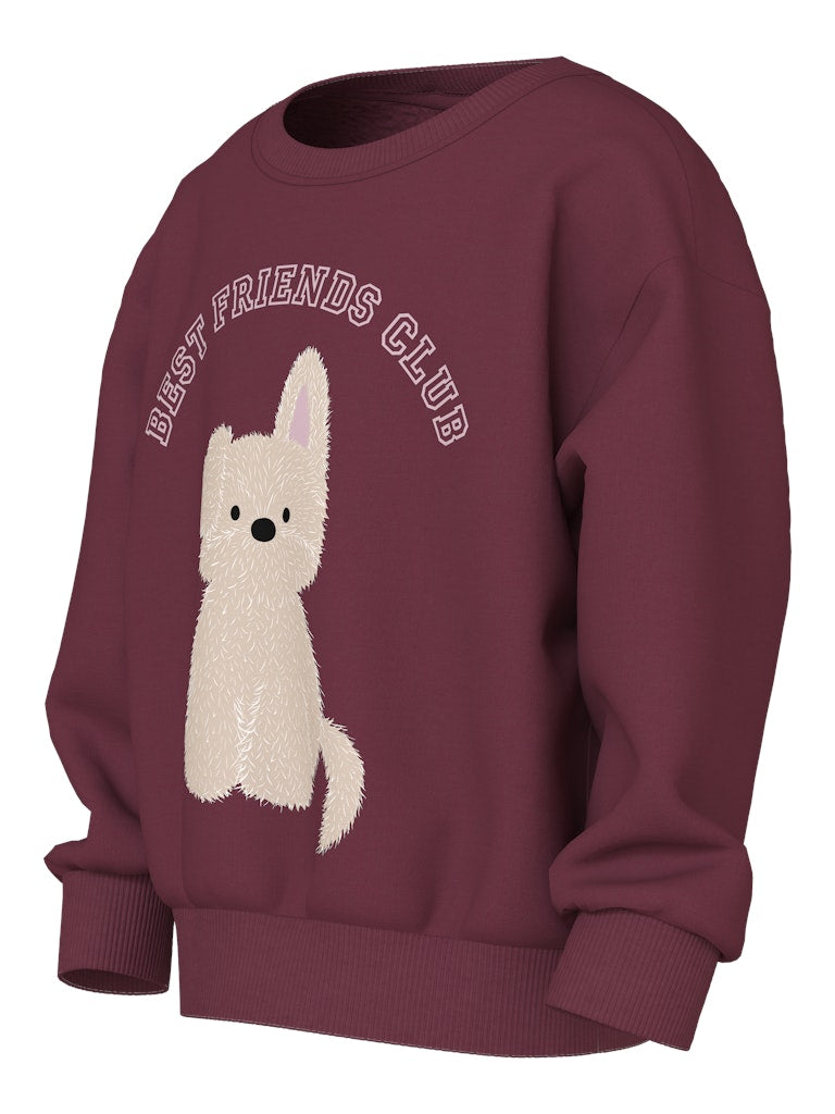 Viloui Long Sleeve Sweatshirt-Burgundy-Side View