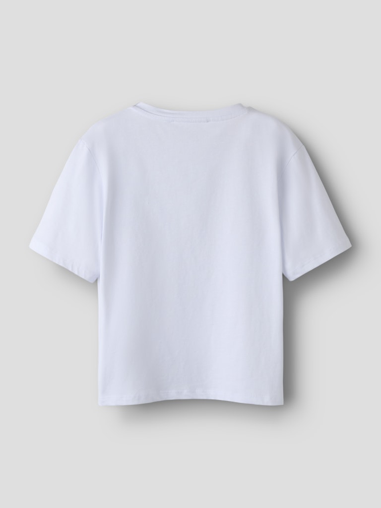 White t-shirt on a light gray background