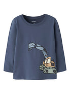 NAME IT Karke Long Sleeve Top Vintage Indigo model front view