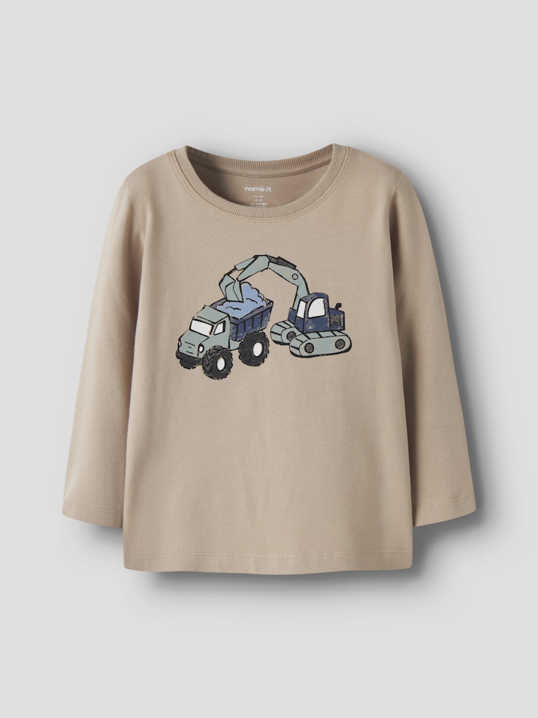 NAME IT Karke Long Sleeve Top Sesame front view