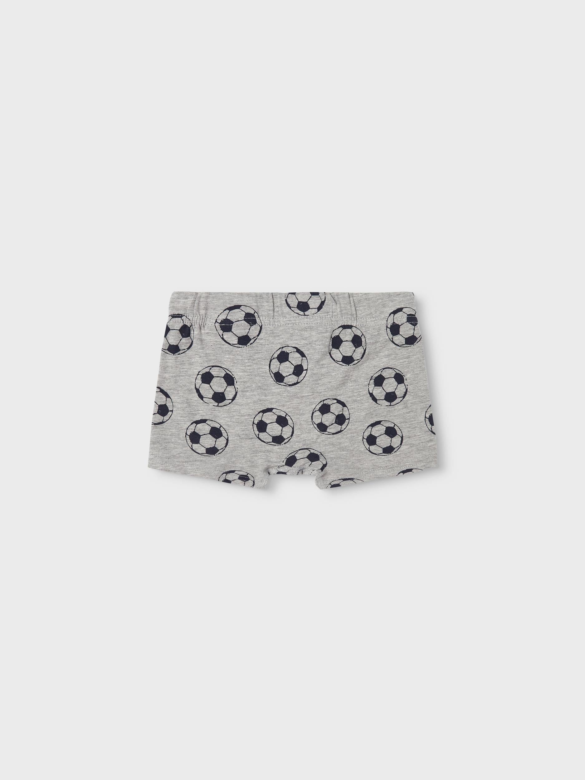 Boy's 3 Pack Grey Melange Football Boxer Shorts-Football Pair