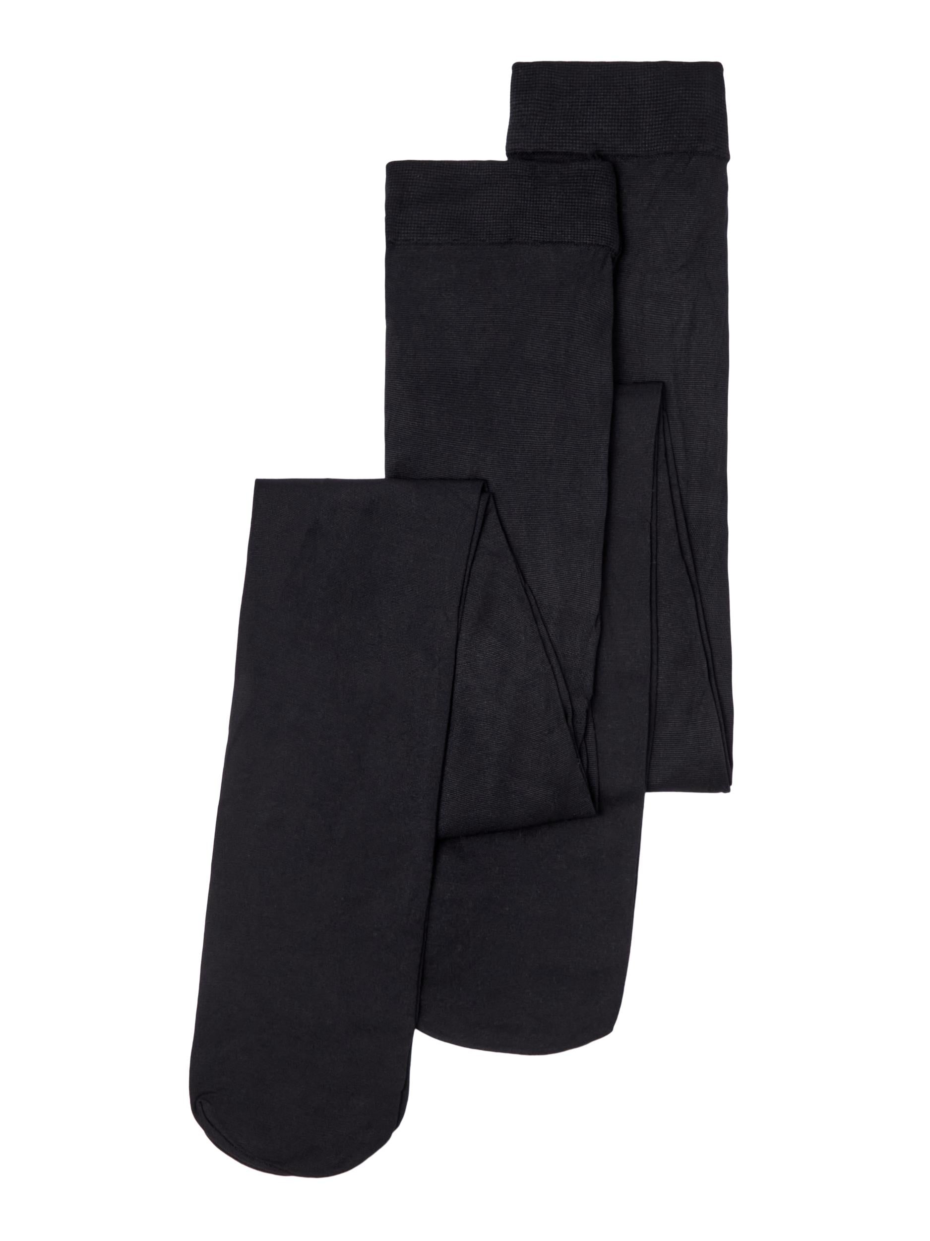 Girl's Pantyhose Nylon 2 Pack 60d-Black-Close Up View