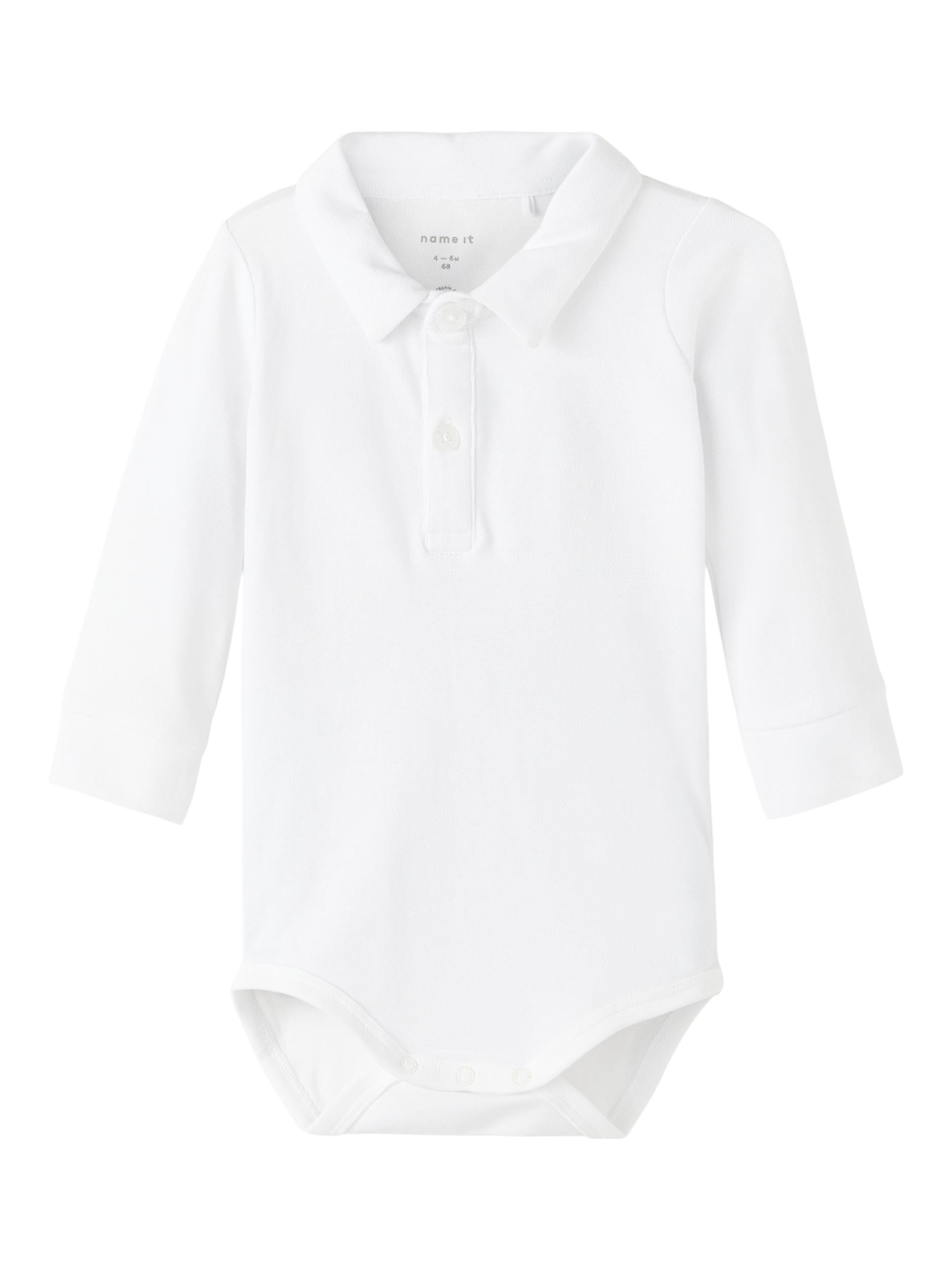 Boy's Rolger Long Sleeve Polo Body-Bright White-Front View