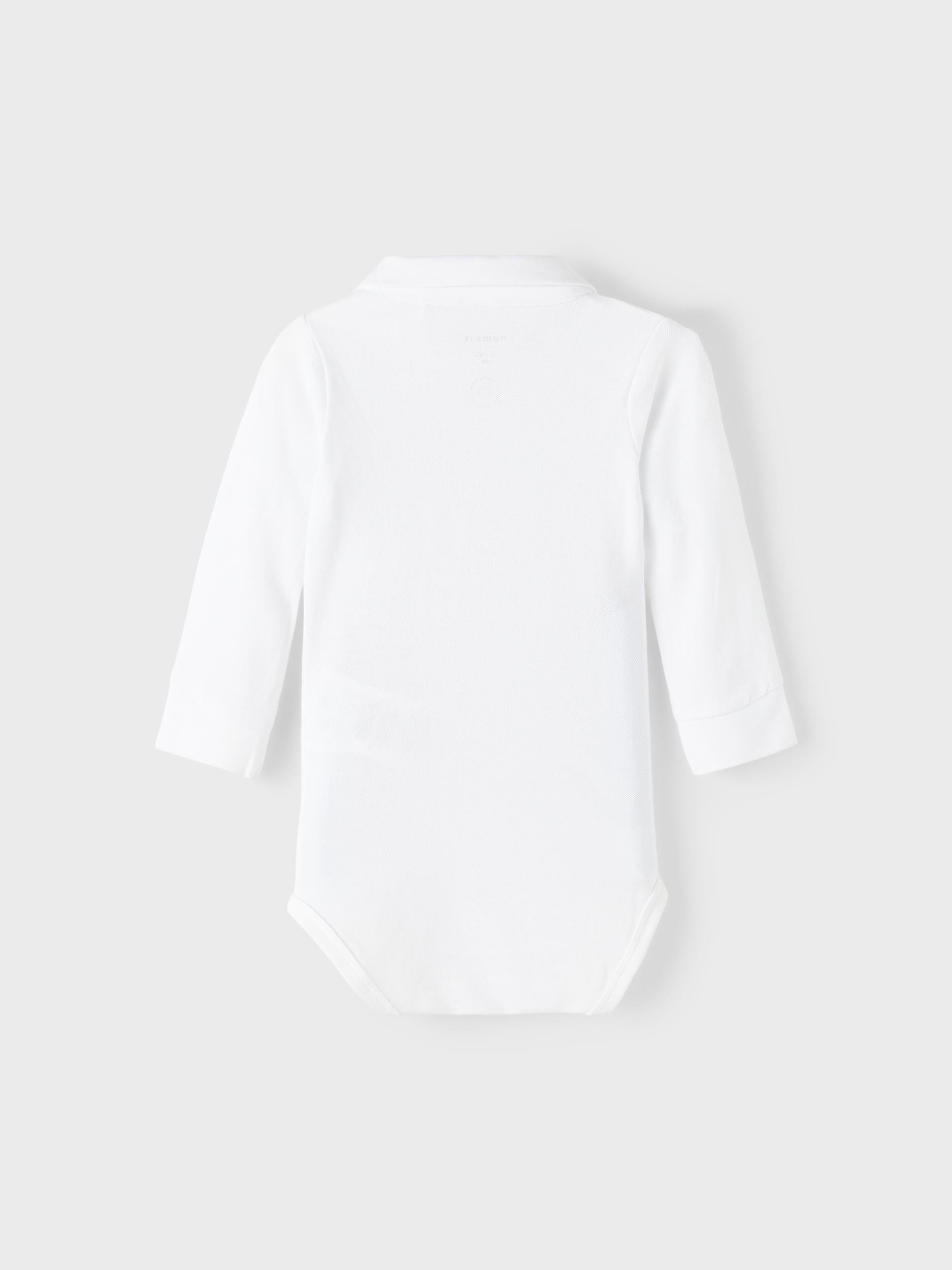 Boy's Rolger Long Sleeve Polo Body-Bright White-Back View