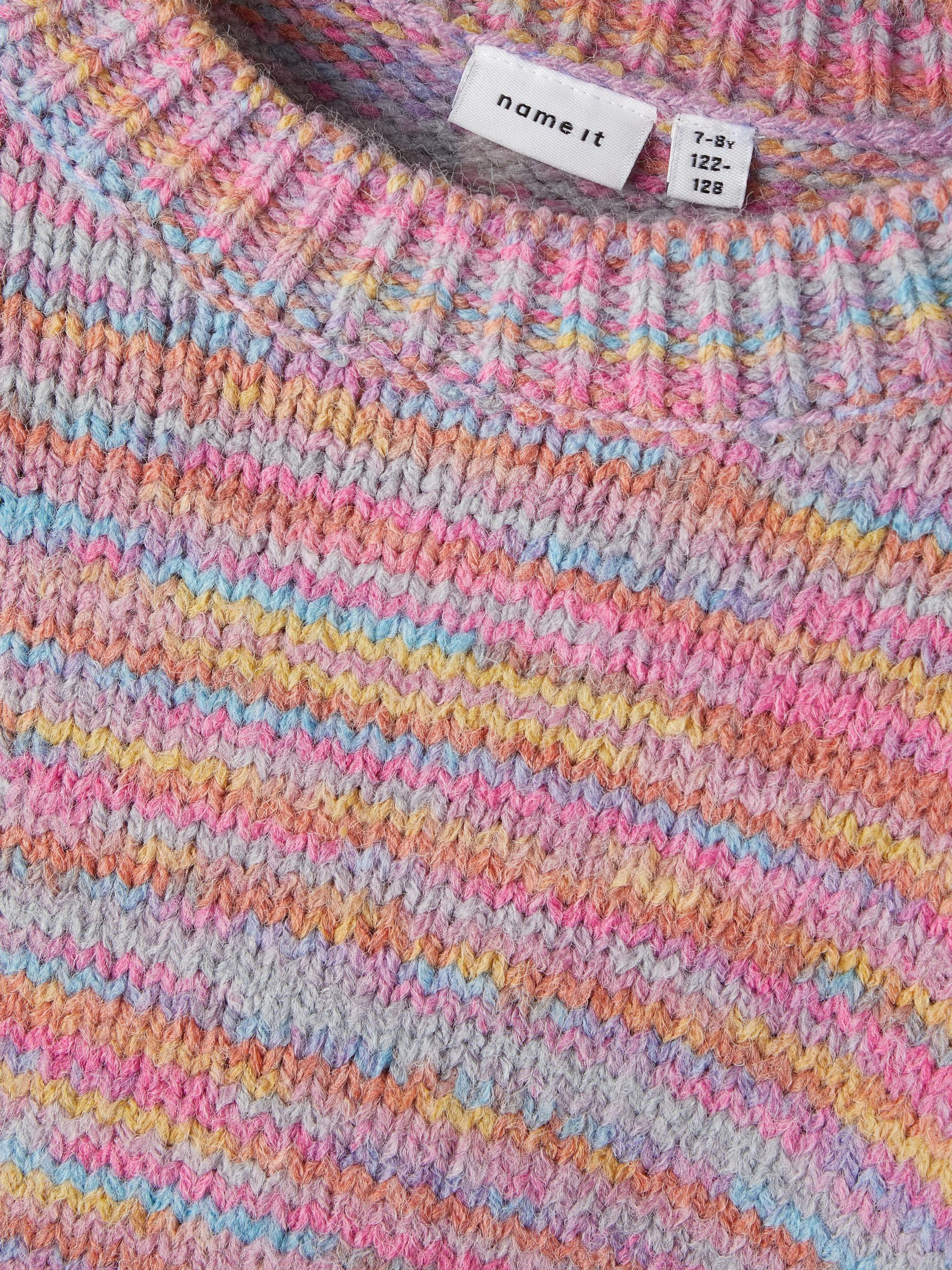 Girl's Lyda Ls Short O-Neck Knit-Pink Flambé-Close Up View