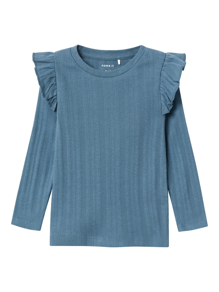 Girl's Lanna Long Sleeve Top-Bluefin-Front View