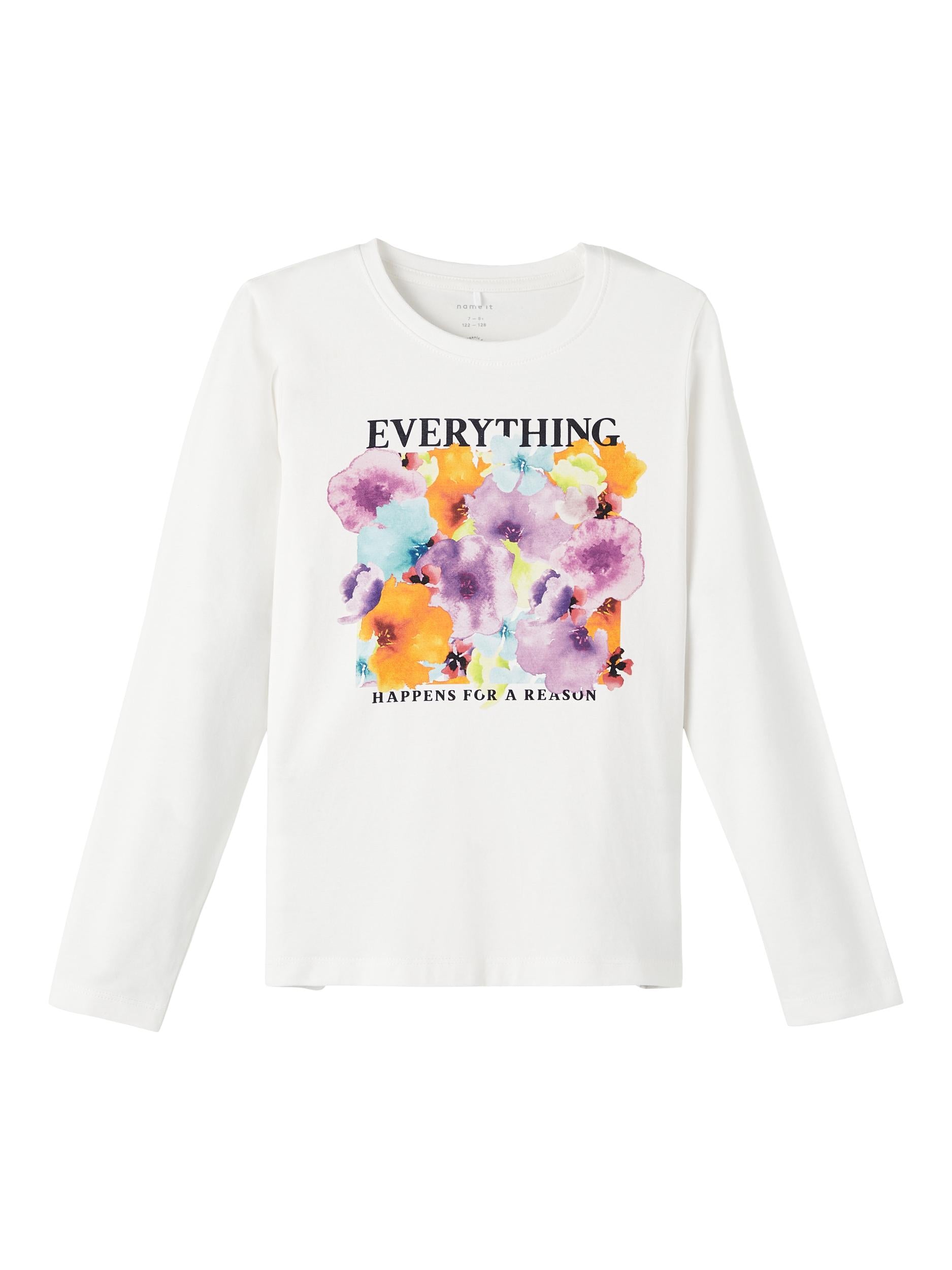 Girl's Lamilie Long Sleeve Top - White Alyssum-Front View