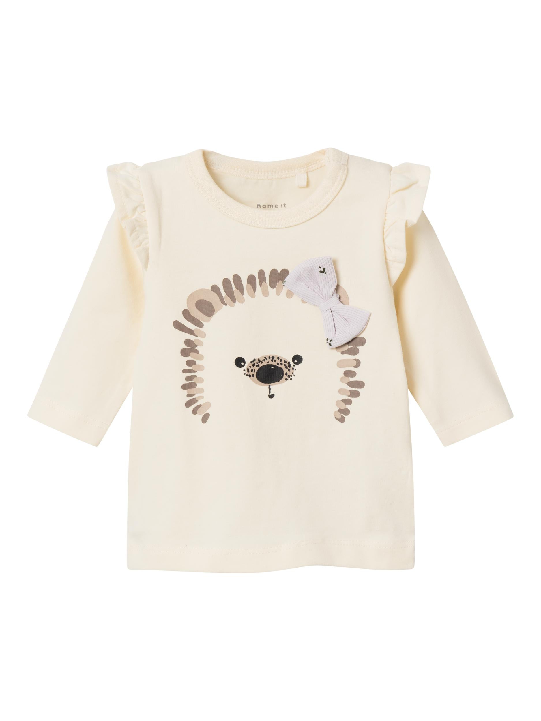 Girl's Kubia Long Sleeve Top - Buttercream-Front View