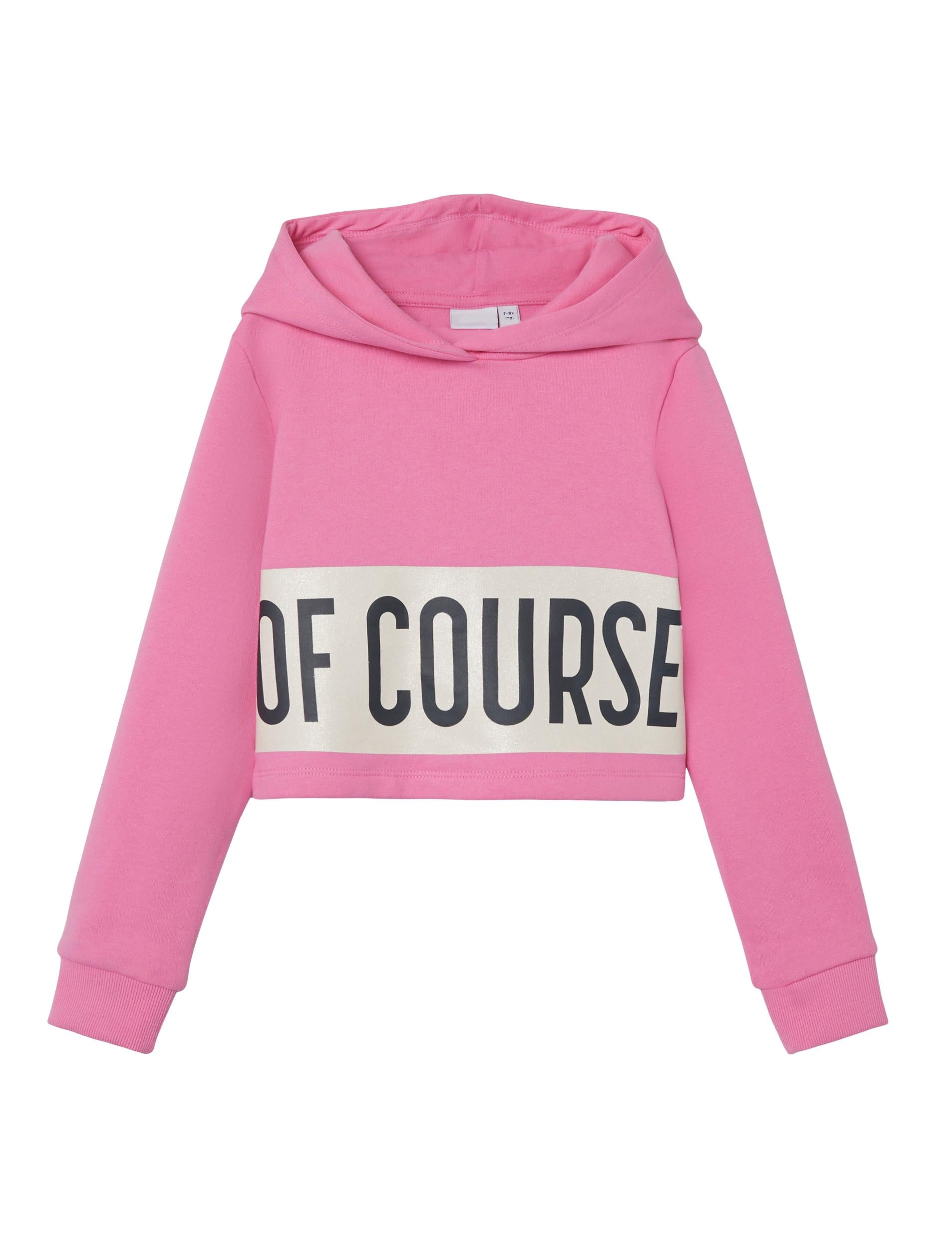 Girl's Leonie Long Sleeve Cropped Sweat-Pink Cosmos-Front View