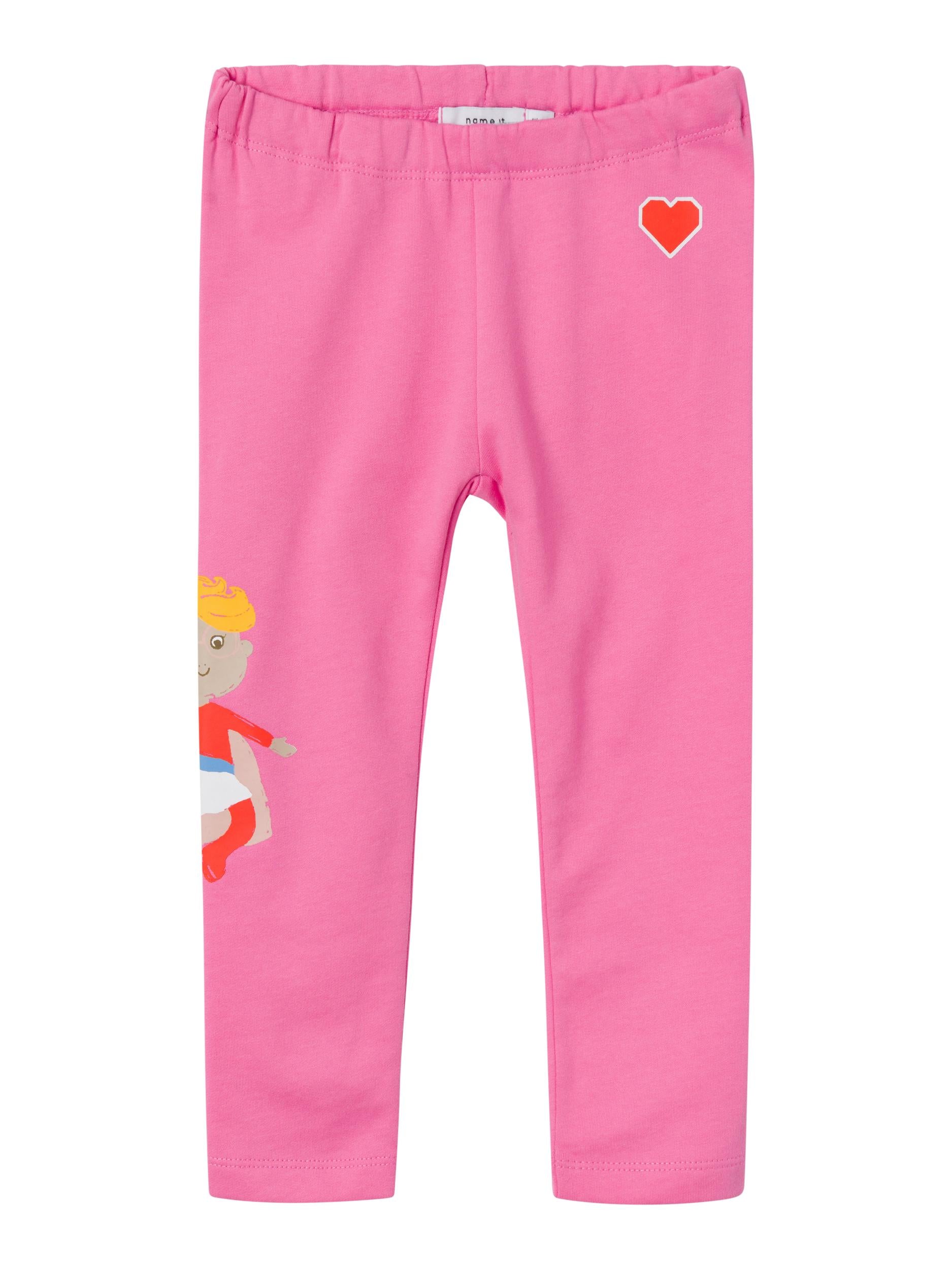 Girl's Liva Sweat Legging-Pink Cosmos-Front View