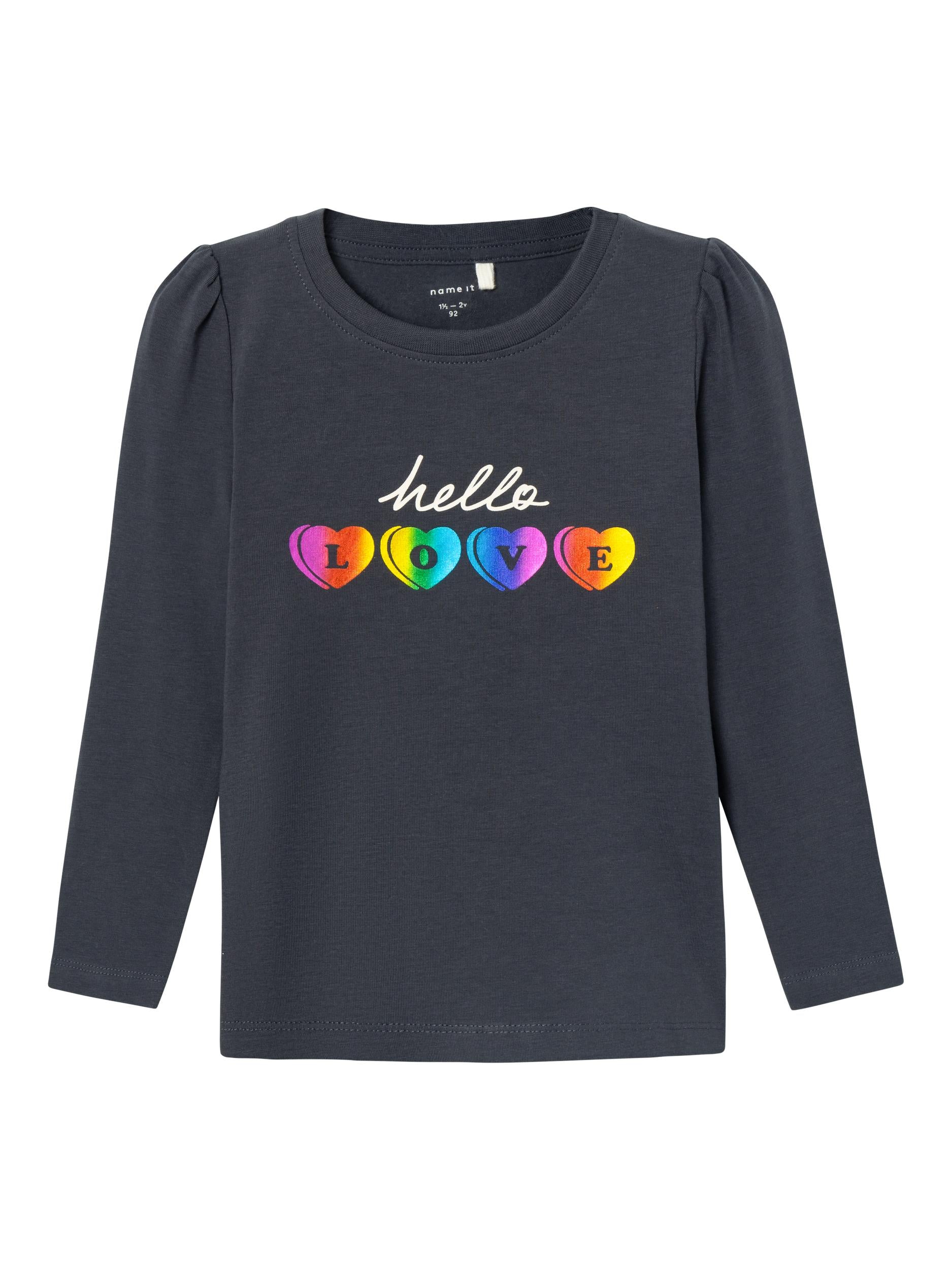 Girl's Nemy Long Sleeve Top-India Ink-Front View