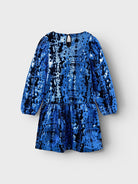 NAME IT Rulla Long Sleeve Dazzling Blue Dress Dazzling Blue detail view