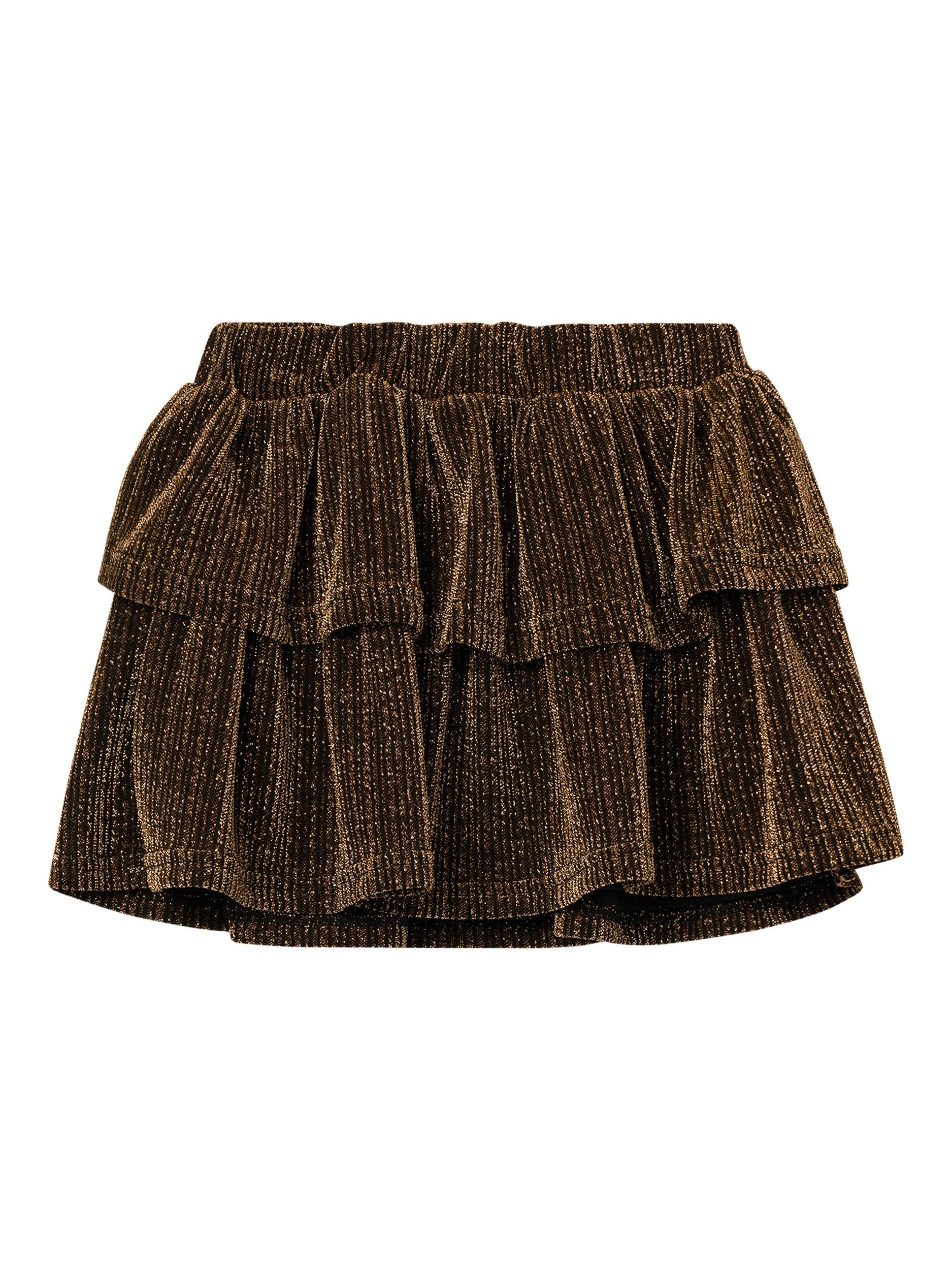 Girl's Risilk Skirt-Gold Colour-Front View