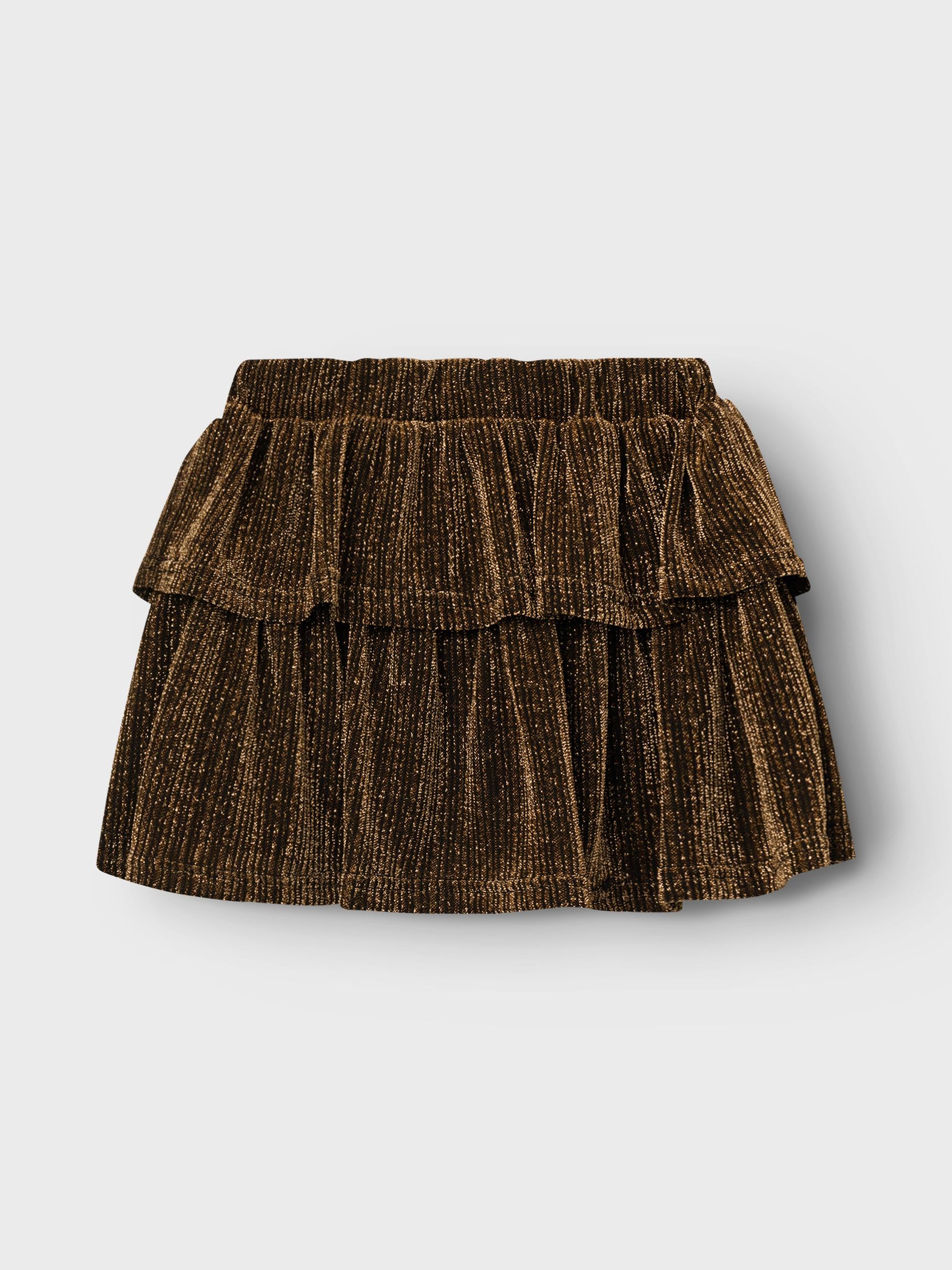 NAME IT Risilk Skirt-Gold Colour Gold Colour back view