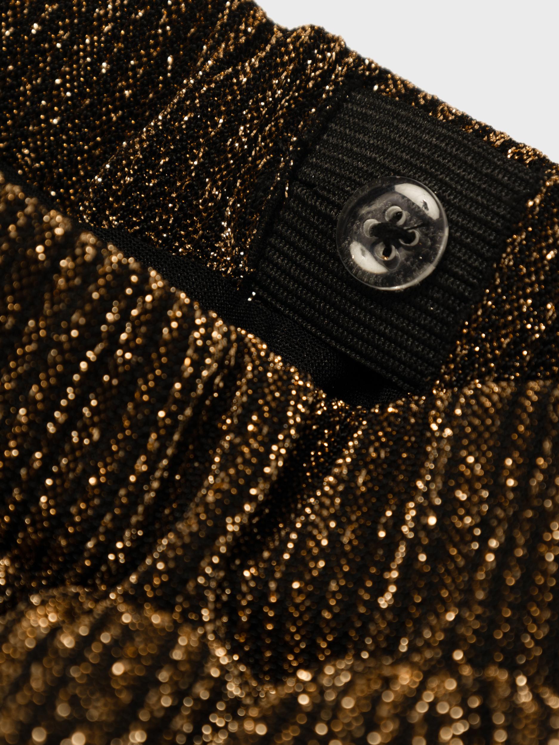 Girl's Risilk Skirt-Gold Colour-Close Up View