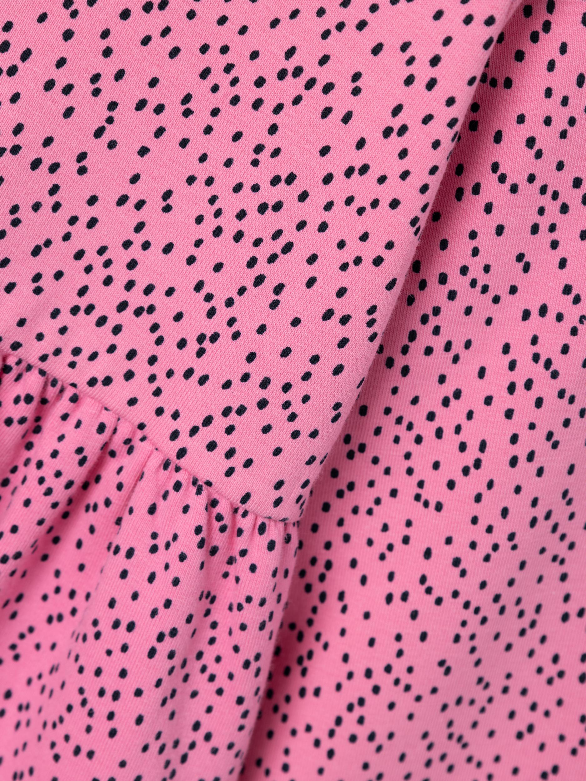 Girl's Volta Long Sleeve Sweat Dress-Pink Cosmos-Close Up View