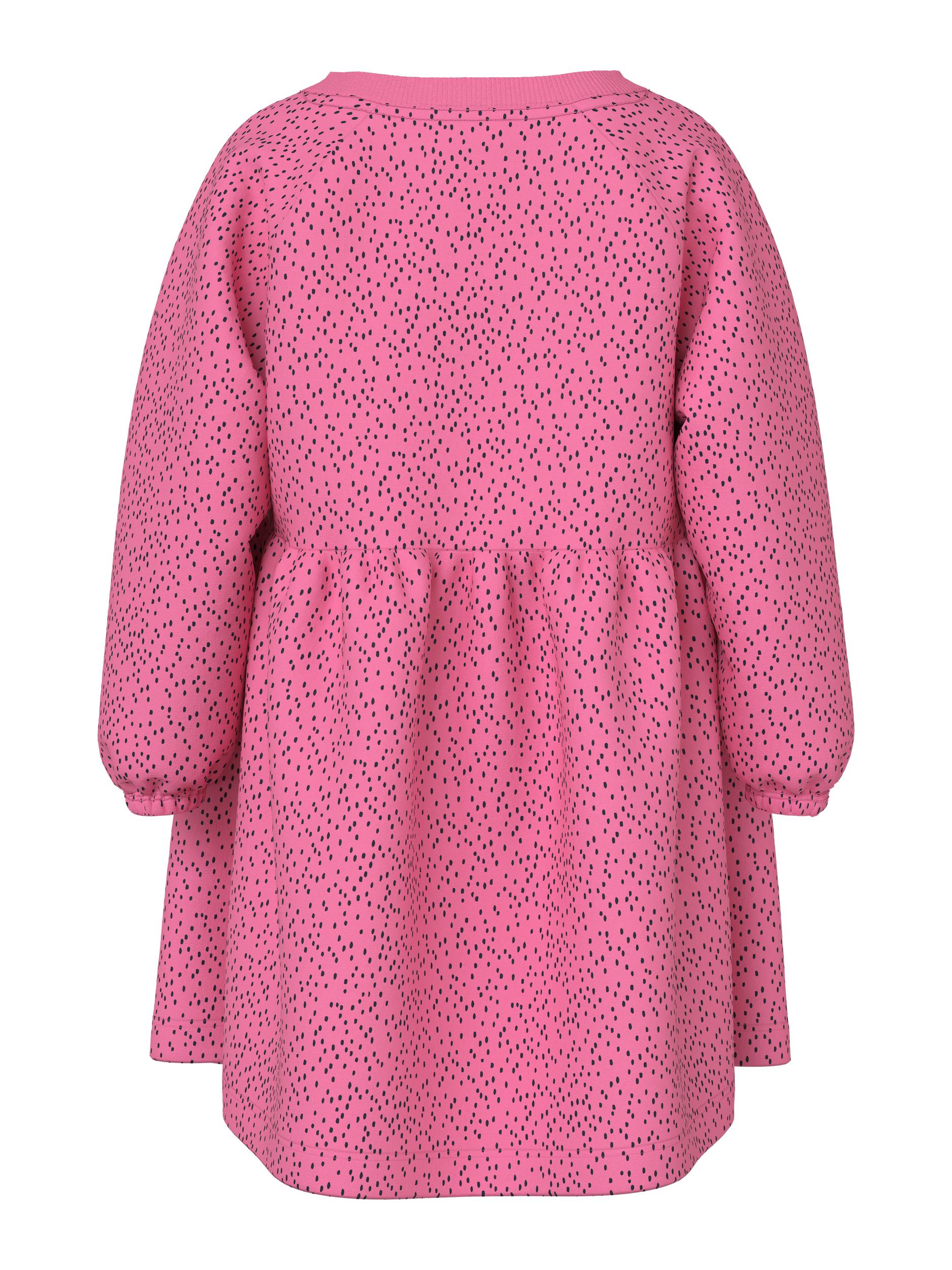 Girl's Volta Long Sleeve Sweat Dress-Pink Cosmos-Back View