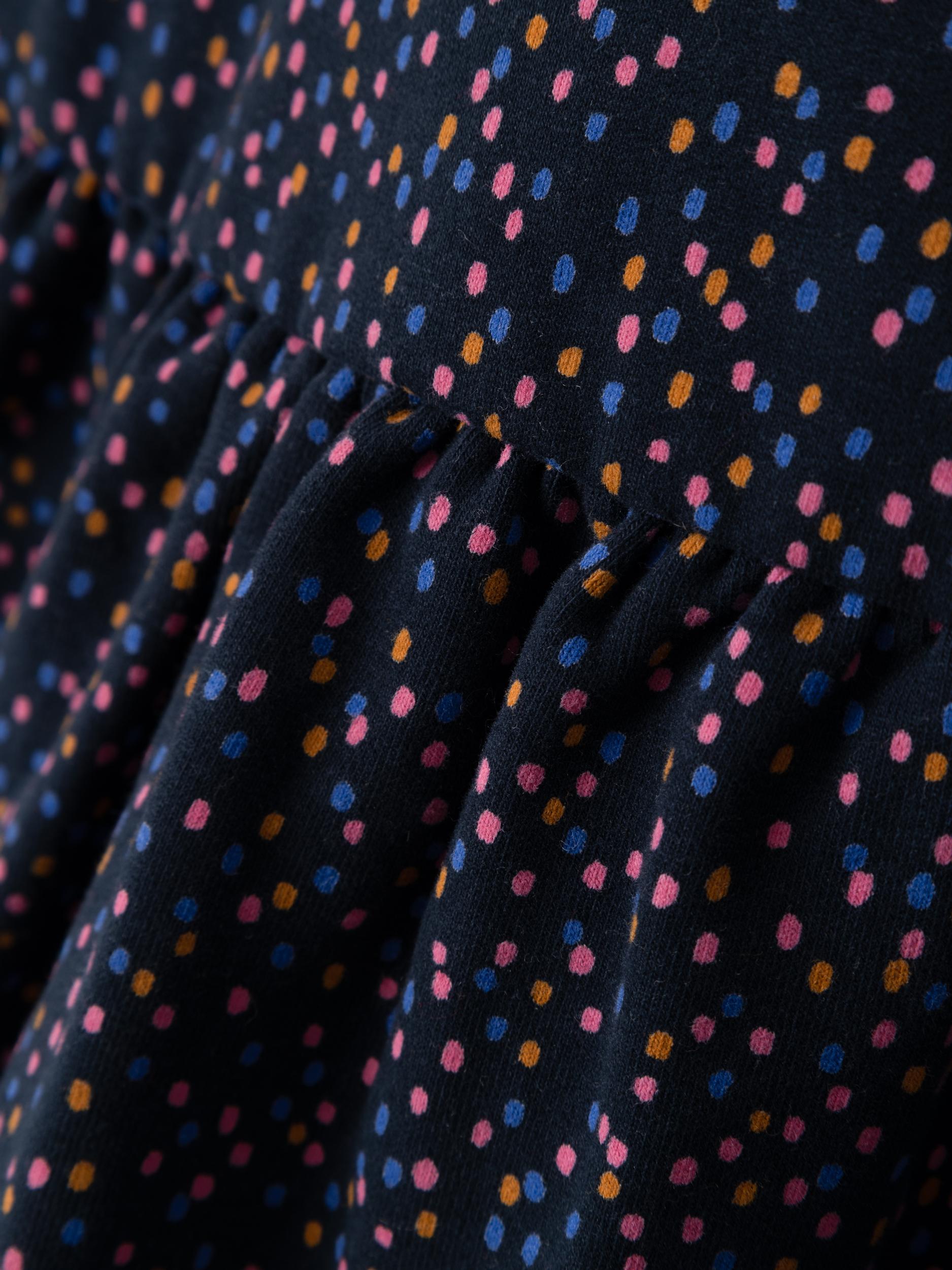 Girl's Volta Long Sleeve Sweat Dress-Dark Sapphire-Close Up View
