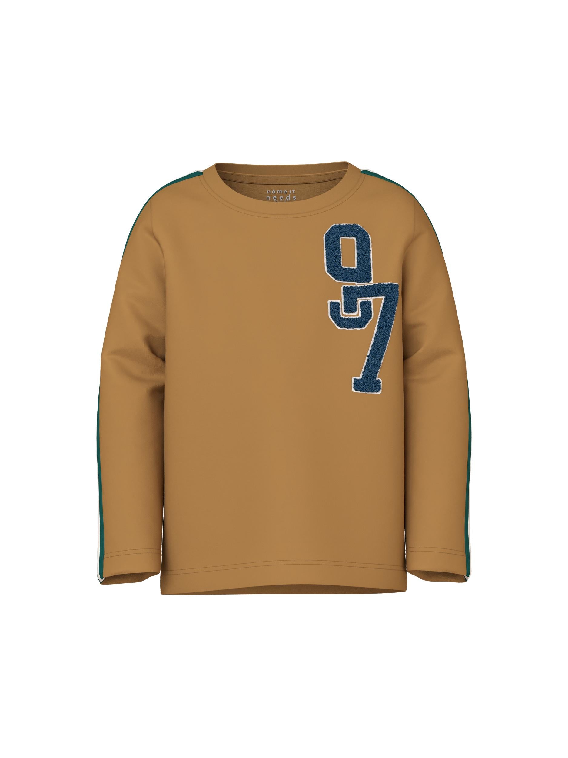 Boy's Rolfs Long Sleeve Top-Bone Brown-Front View