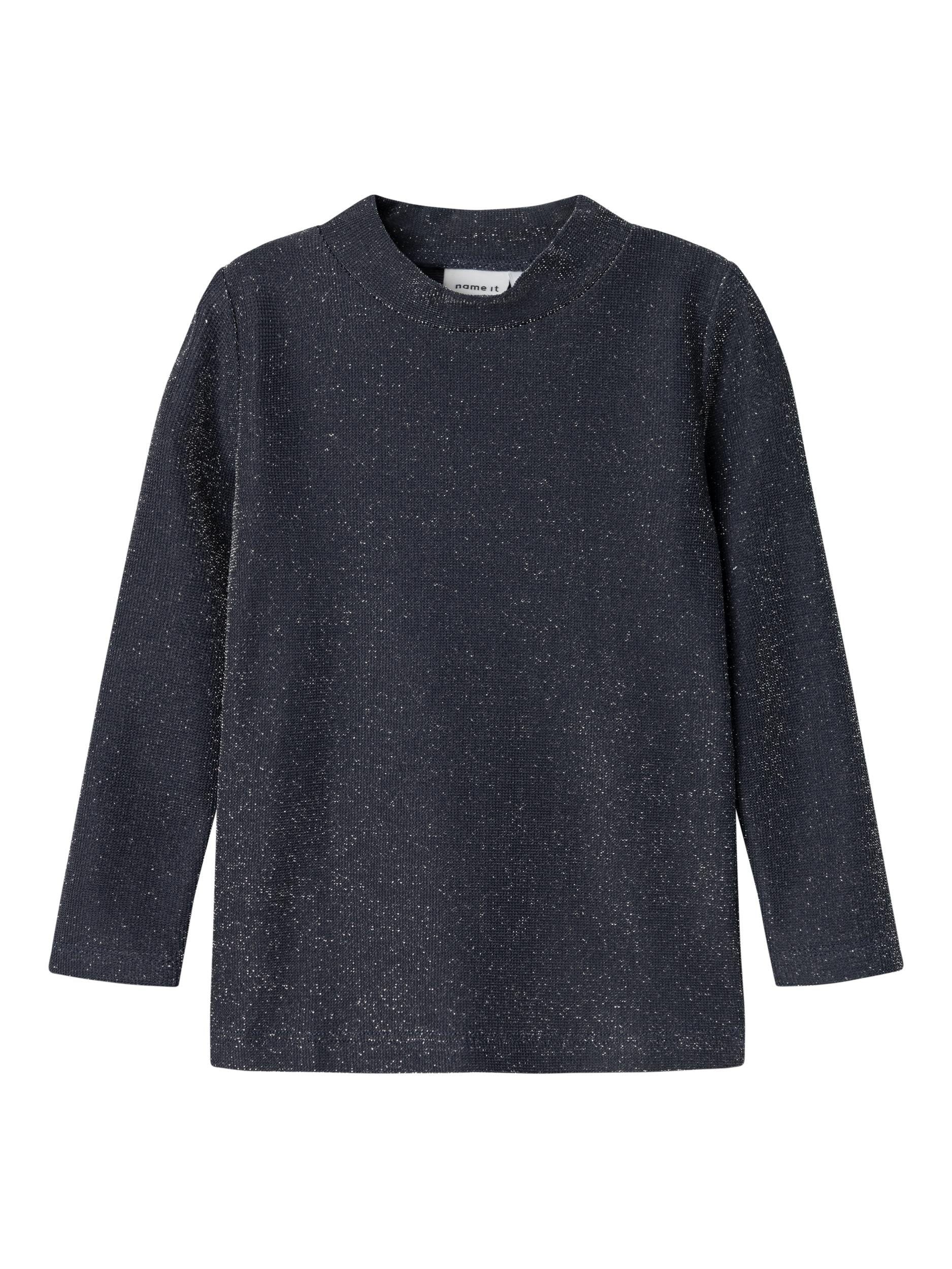 NAME IT Ragne Long Sleeve India Ink Top India Ink front view