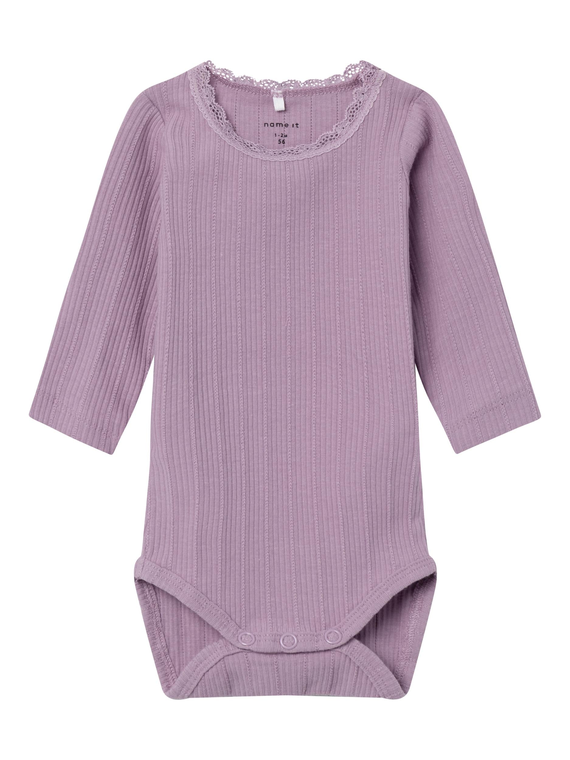 NAME IT Ranie Long Sleeve Body-Lavender Mist Lavender Mist front view