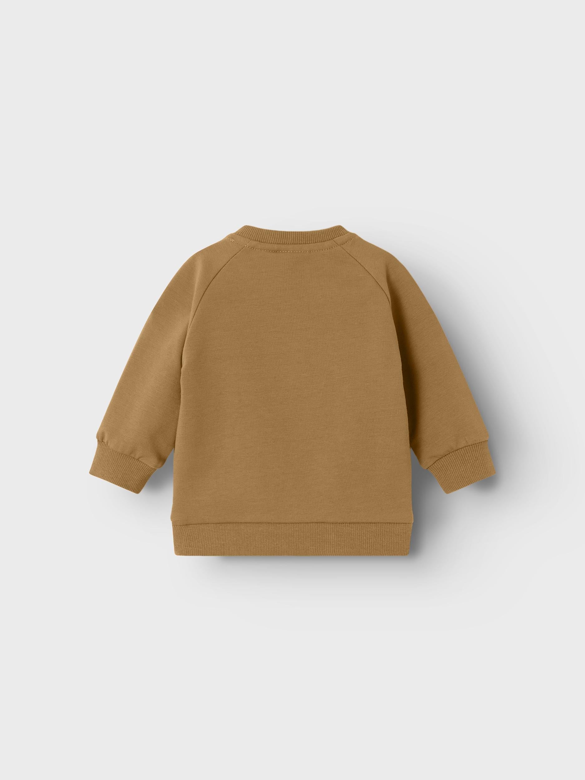 NAME IT Solar Long Sleeve Sweat-Bone Brown Bone Brown model front view
