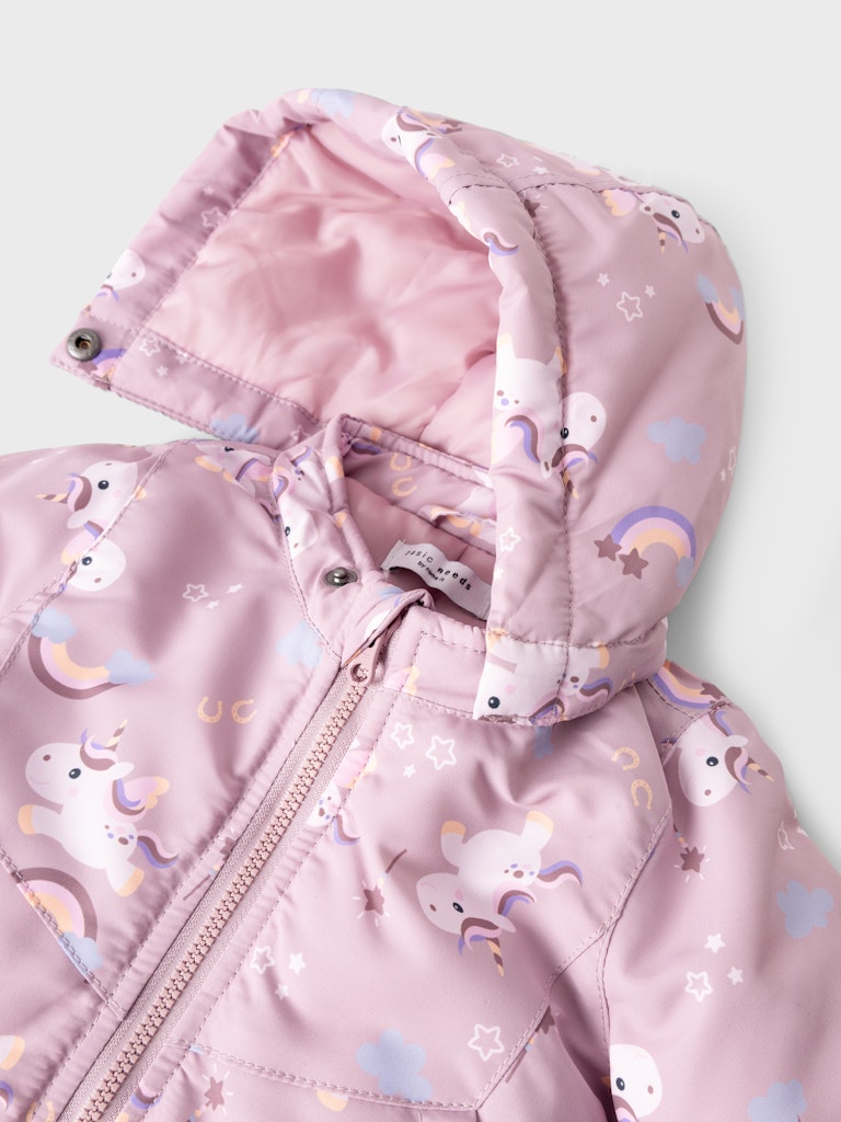 Maxi Aop Unicorn Mauve Shadows Jacket-Hood view
