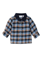 NAME IT Newborn Kesimon Long Sleeve Shirt-Coronet Blue Coronet Blue front view