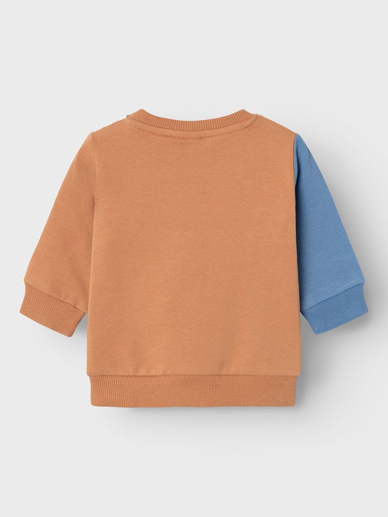 NAME IT Kiego Long Sleeve Light Sweat-Almond Almond detail view